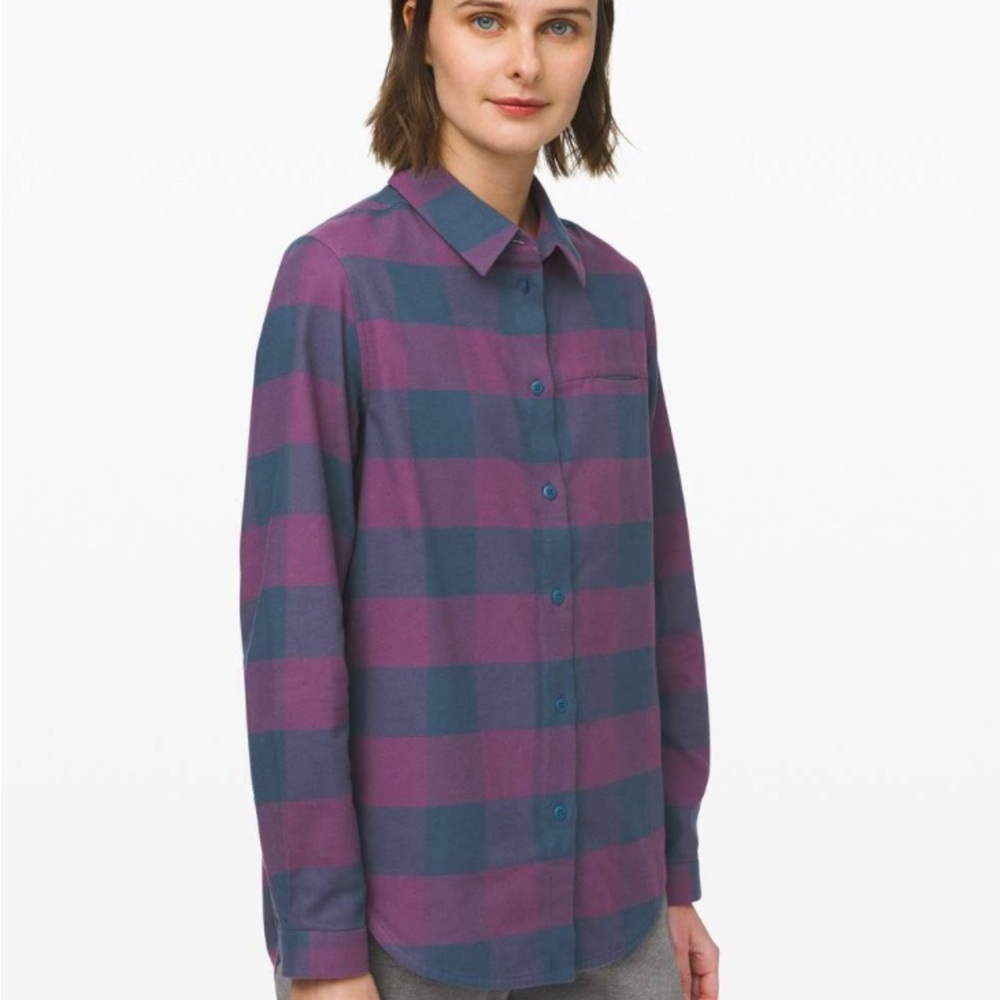 NWOT Lululemon Full Day Ahead Shirt
Revive Plaid Night Diver Galactic Grape